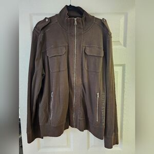 Express Cardigan Military Zip Sweater